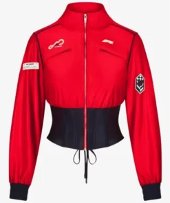 F1 Red Cropped Track Red & Black Jacket