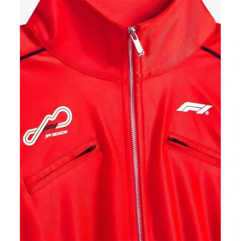 F1 Red Cropped Track Red & Black Jacket - Image 3