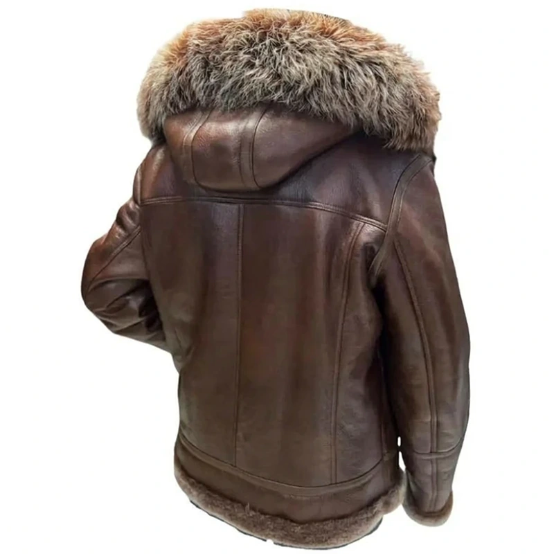 Felix Brown bomber jacket with hoodie - Image 2