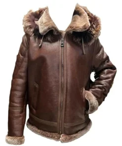 Felix Brown bomber jacket with hoodie