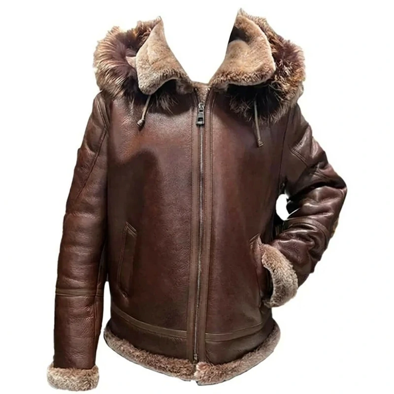 Felix Brown bomber jacket with hoodie