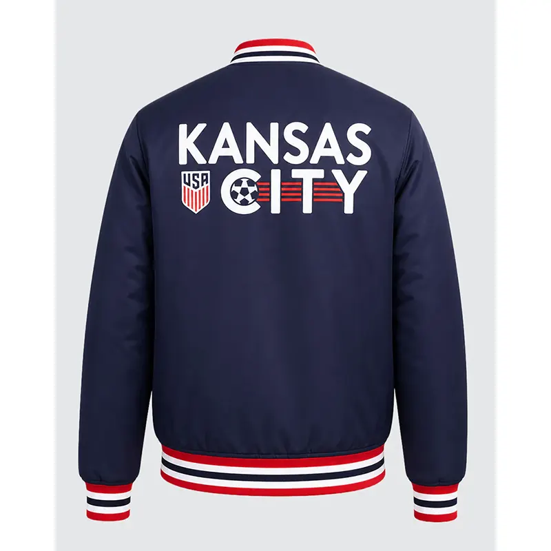 Fifa Kansas City U.S. Soccer Navy Letterman Jacket - Image 2