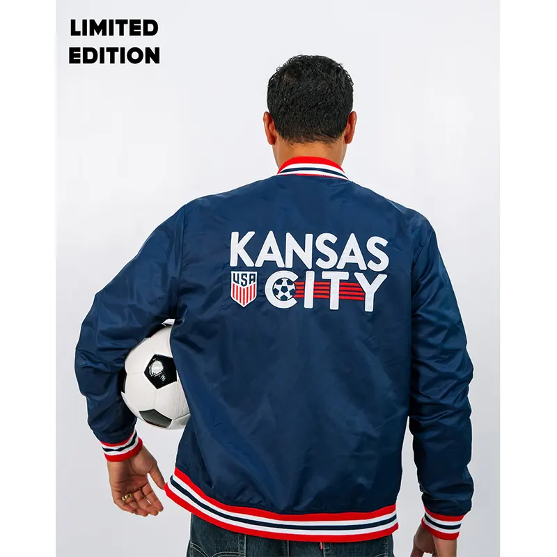 Fifa Kansas City U.S. Soccer Navy Letterman Jacket - Image 4