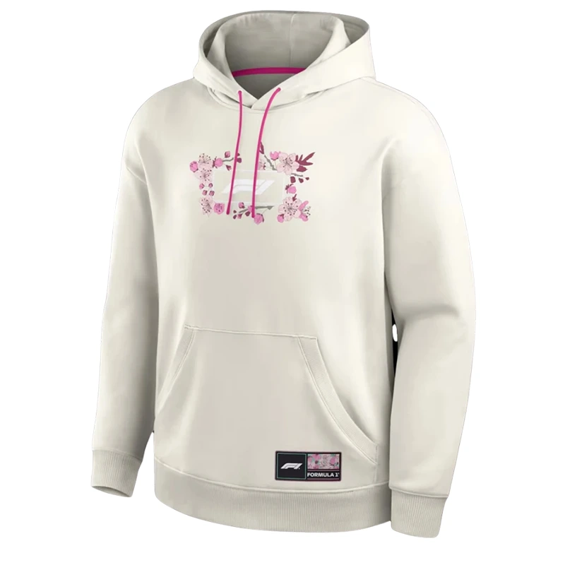 Formula 1 Cherry Bloom Beige Fleece Hoodie
