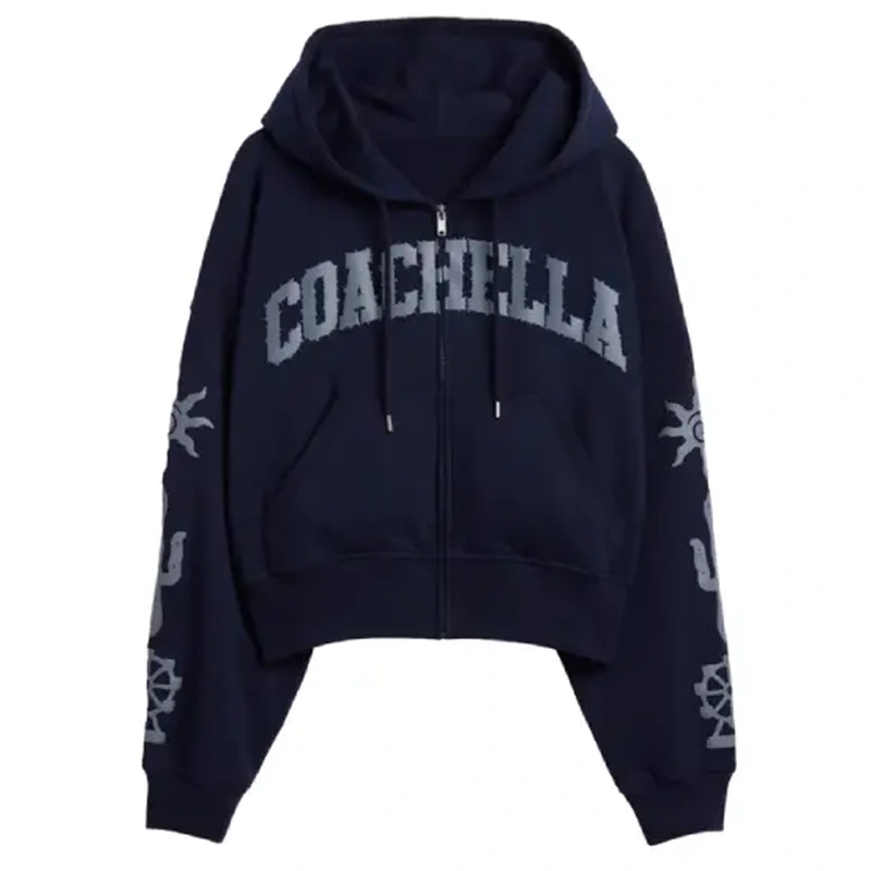 Gap x Coachella Zip Navy Blue Hoodie