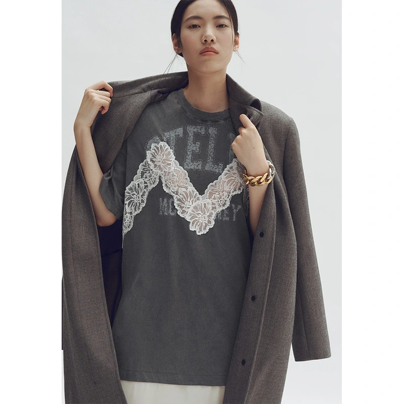 H&M x Stella McCartney Women's Lace-Trimmed T-Shirt - Image 2