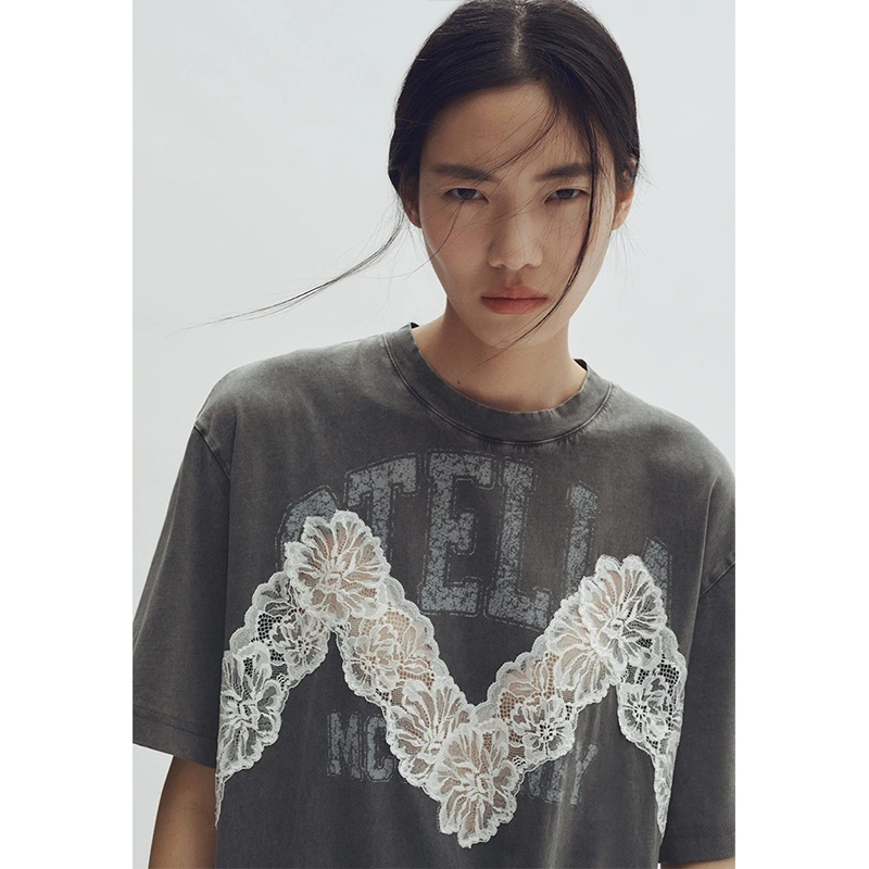 H&M x Stella McCartney Women's Lace-Trimmed T-Shirt - Image 3