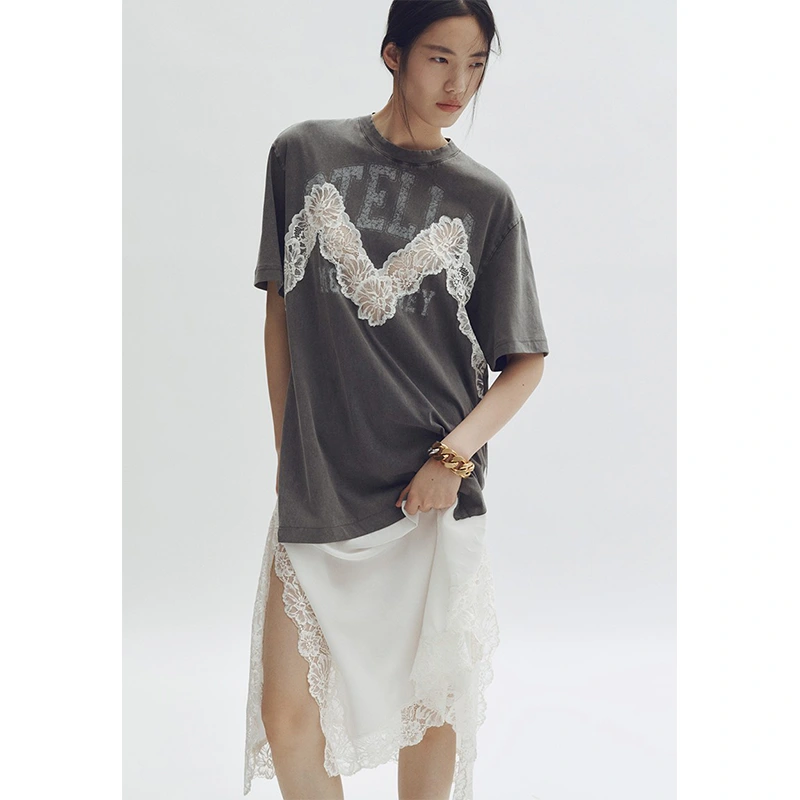 H&M x Stella McCartney Women's Lace-Trimmed T-Shirt - Image 5