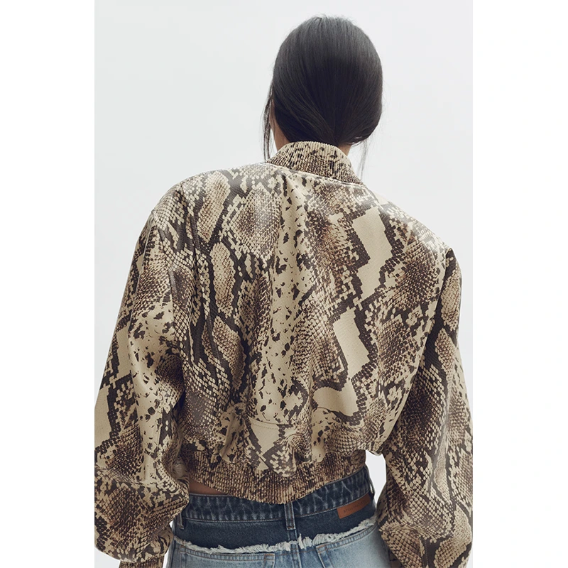 H&M x Stella McCartney Women's Snakeskin-Print Bomber Jacket - Image 5