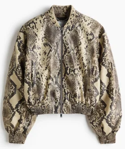 H&M x Stella McCartney Women's Snakeskin-Print Bomber Jacket