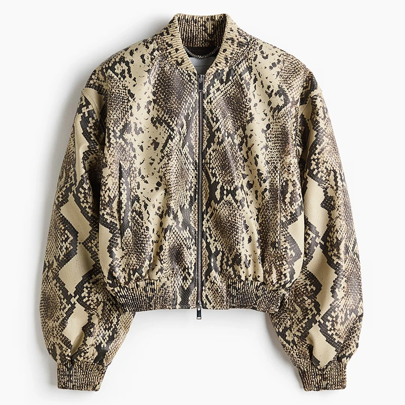 H&M x Stella McCartney Women's Snakeskin-Print Bomber Jacket