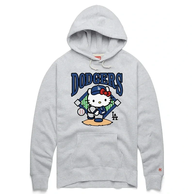 Hello Kitty x Los Angeles Dodgers Grey Pullover Hoodie