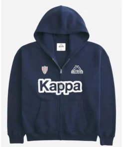 Hollister x Kappa Boxy Graphic Logo Zip-Up Hoodie