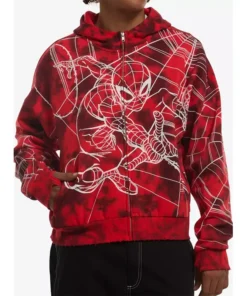 Hot Topic Marvel Spider-Man Tie-Dye Hoodie