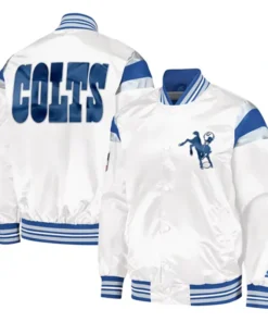 Indianapolis Colts White Satin Jacket