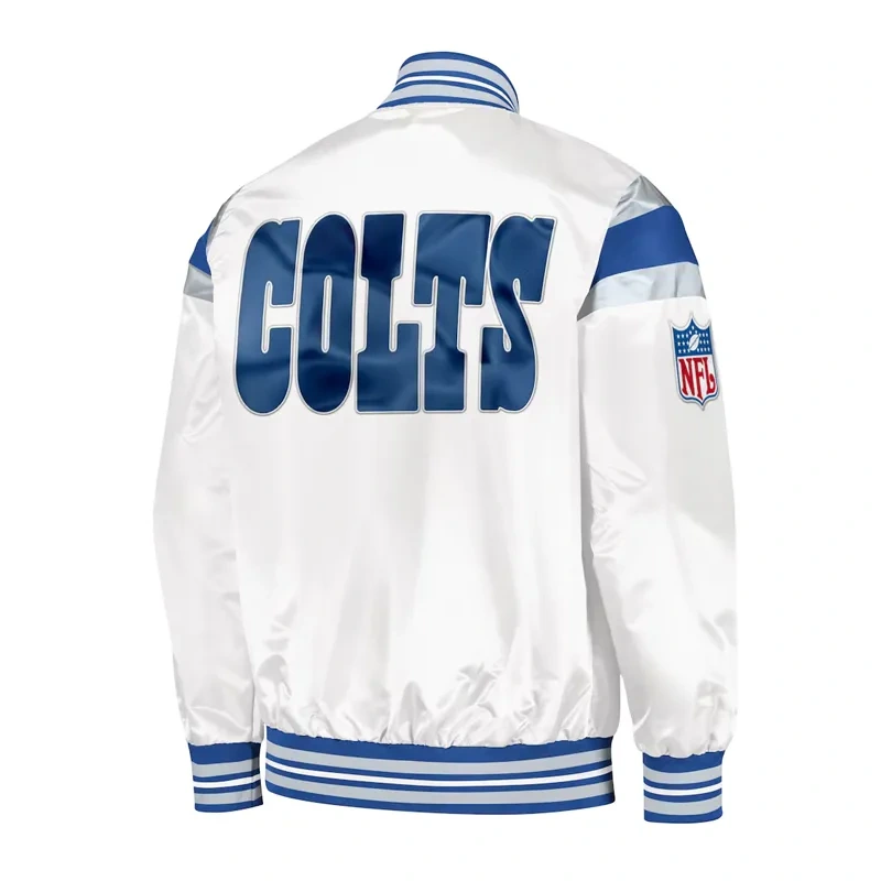 Indianapolis Colts White Satin Jacket - Image 3