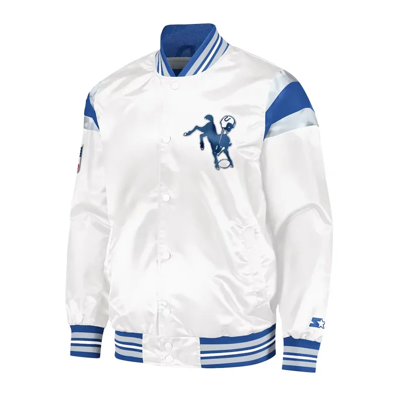 Indianapolis Colts White Satin Jacket - Image 2
