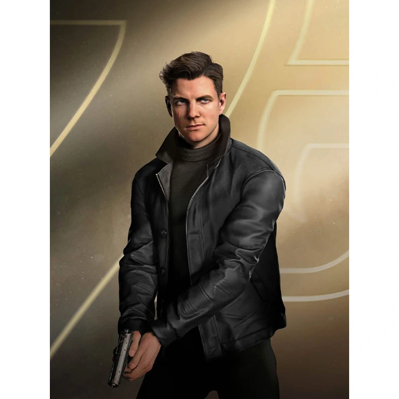 James Bond 007 First Light Black Leather Jacket - Image 3