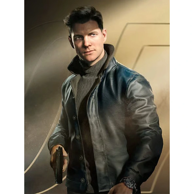 James Bond 007 First Light Black Leather Jacket - Image 4