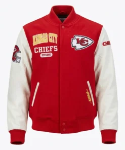 Kansas City Chiefs City Arch Red And White Varsity Jacket