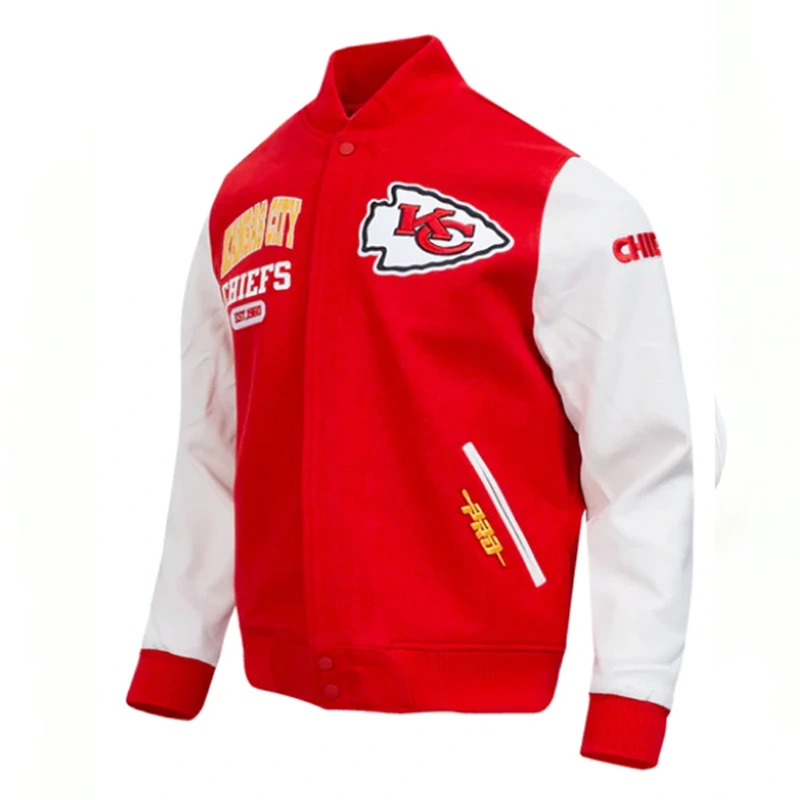 Kansas City Chiefs City Arch Red And White Varsity Jacket - Image 2