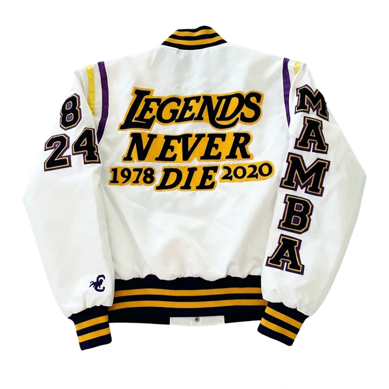Kobe Bryant White Varsity Jacket - Image 2