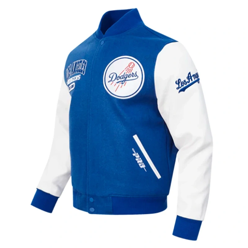 LA Dodgers City Arch Blue and White Varsity Jacket - Image 2
