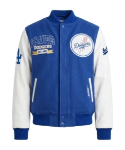 LA Dodgers City Arch Blue and White Varsity Jacket