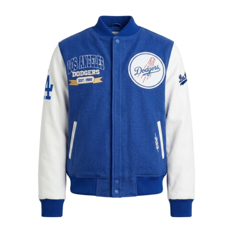 LA Dodgers City Arch Blue and White Varsity Jacket