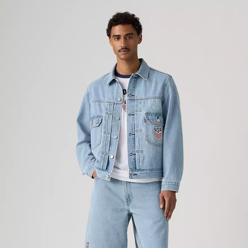 Levi's US Soccer Medium Wash Denim Jacket - Image 8