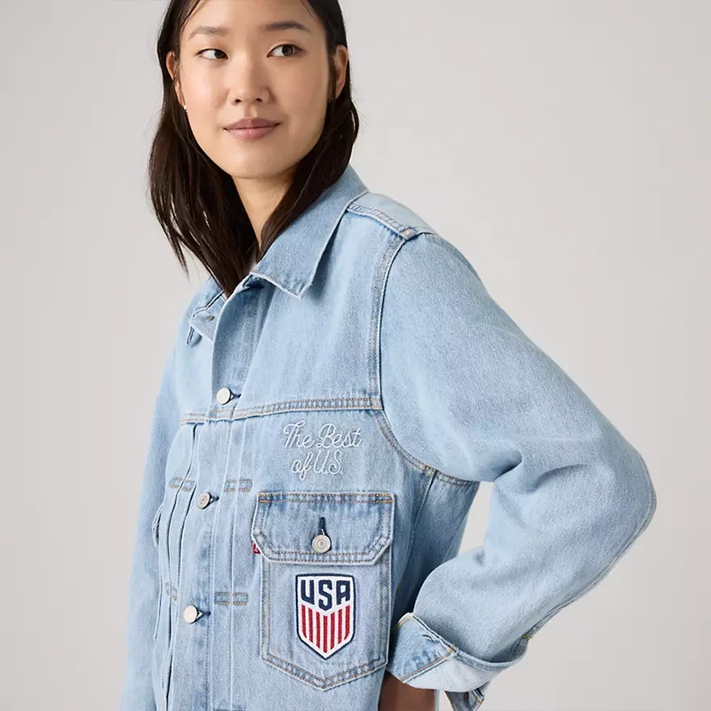 Levi's US Soccer Medium Wash Denim Jacket - Image 7