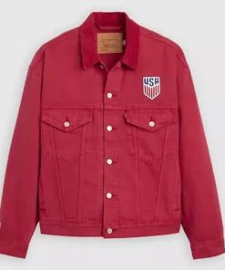 Levi's US Soccer Red Medium Wash Denim Jacket