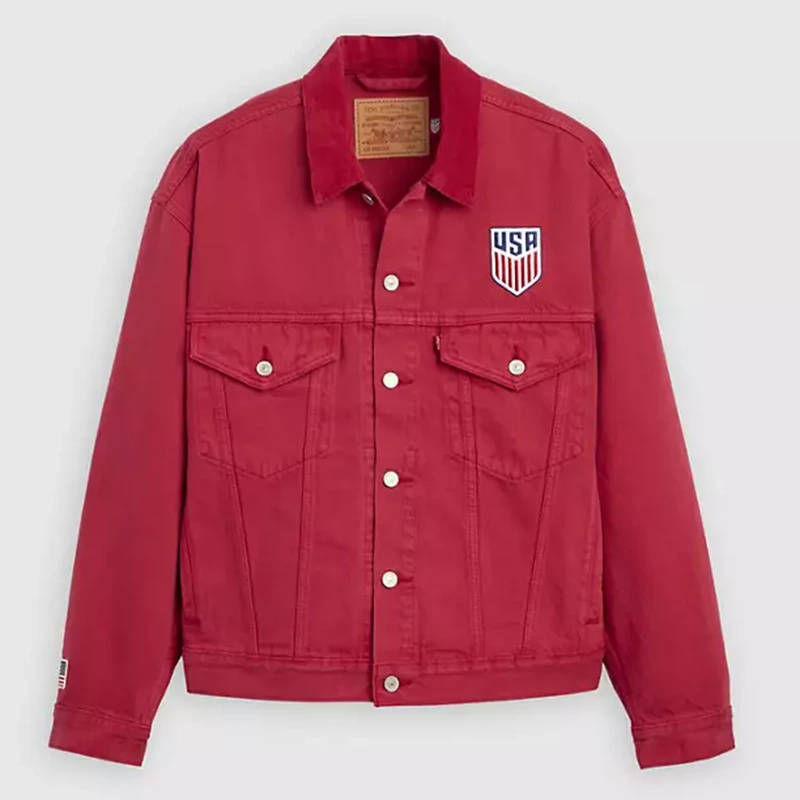 Levi's US Soccer Red Medium Wash Denim Jacket