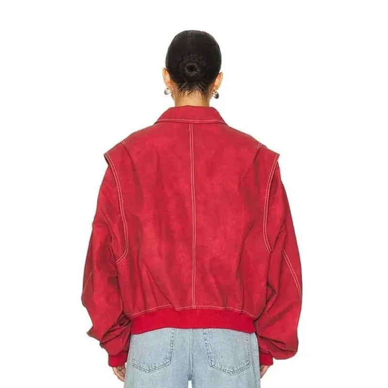 Revolve Red Leather Jacket - Image 4