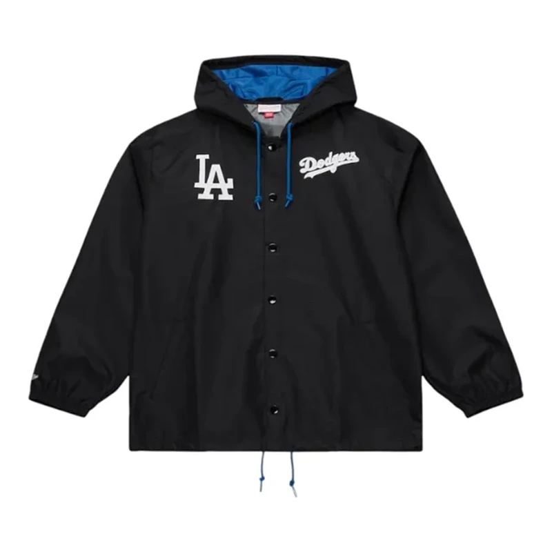 Los Angeles Dodgers Black City Connect Coaches Full-Snap Hooded Windbreaker Jacket