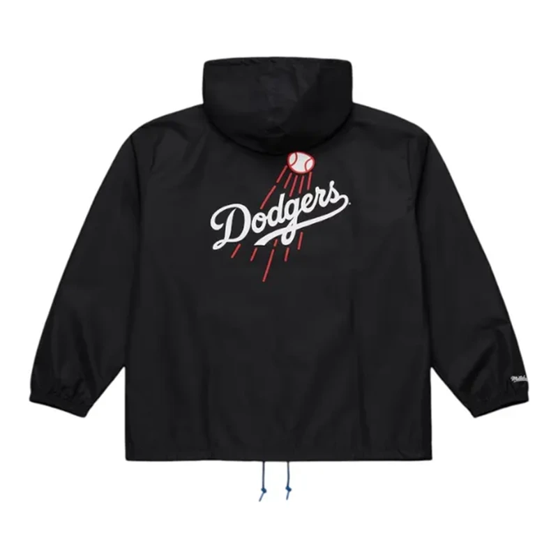 Los Angeles Dodgers Black City Connect Coaches Full-Snap Hooded Windbreaker Jacket - Image 2