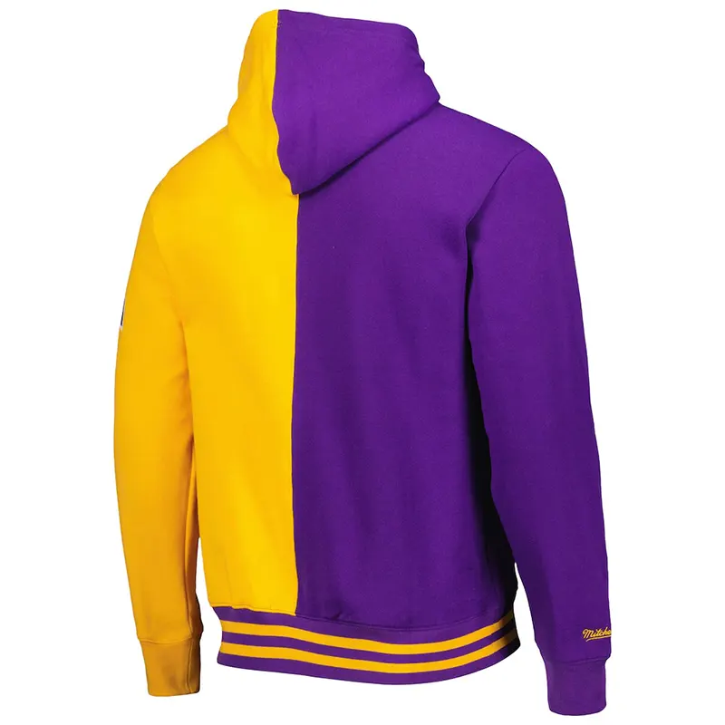Los Angeles Lakers Mitchell & Ness Hardwood Classics Split Pullover Hoodie - Image 3