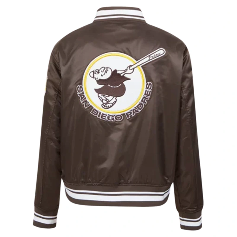 MLB San Diego Padres Retro Classic Women’s Rib Satin Jacket - Image 2