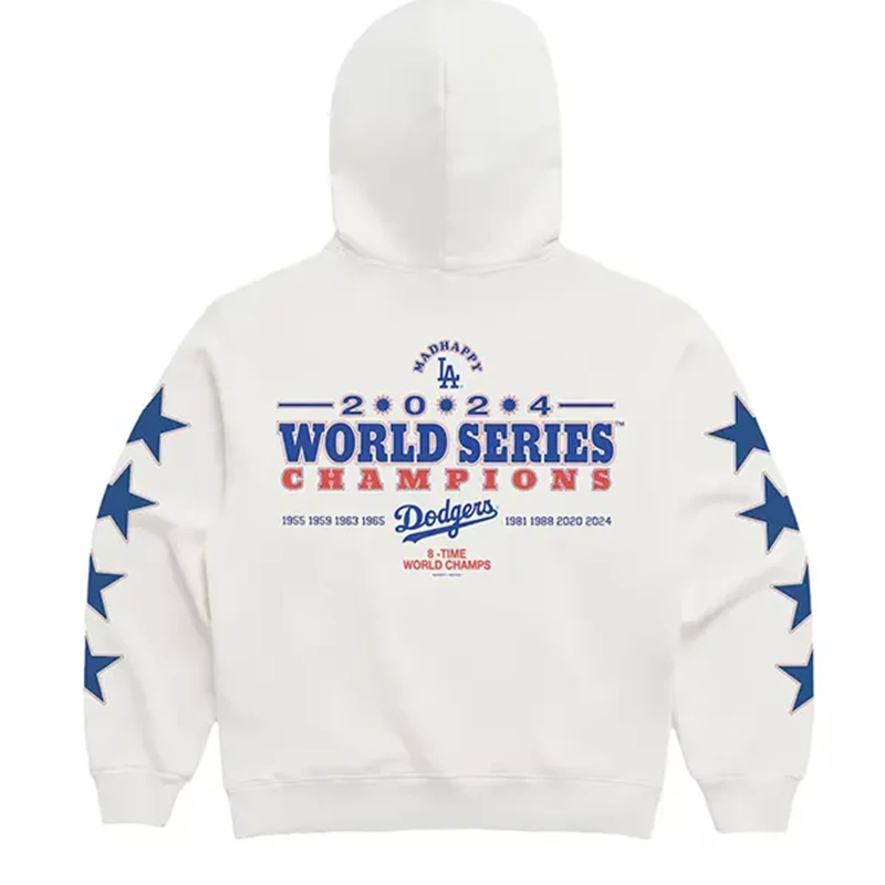 Madhappy Dodgers 2024 World Series Midweight Hoodie - Image 3