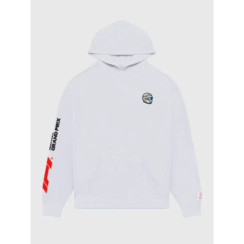 Malbon x F1 Fesque Pit Sketch White Hoodie