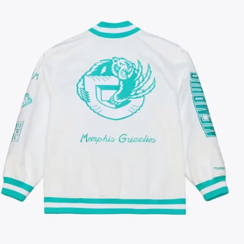 Memphis Grizzlies Mitchell & Ness White Arctic Jacket - Image 2