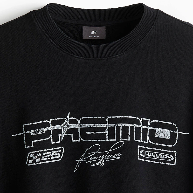 Men H&M Oversized Fit Printed Sweatshirt - Image 2
