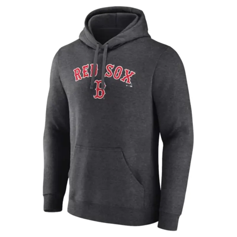 Men’s Boston Red Sox Charcoal Team Lockup Hoodie - Image 2