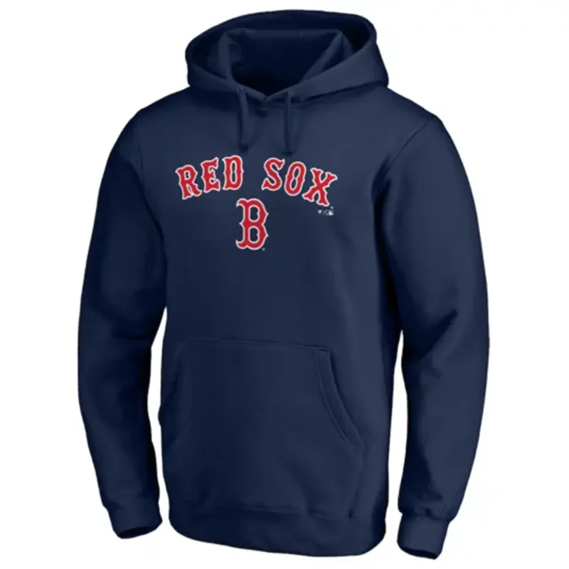 Men’s Boston Red Sox Navy Team Lock Up Wordmark Hoodie - Image 2