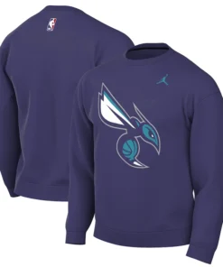 Men’s Charlotte Hornets Jordan Brand Purple Statement Edition Sweatshirt