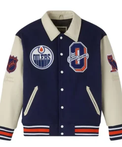 Mens Edmonton Oilers x OVO Varsity Jacket