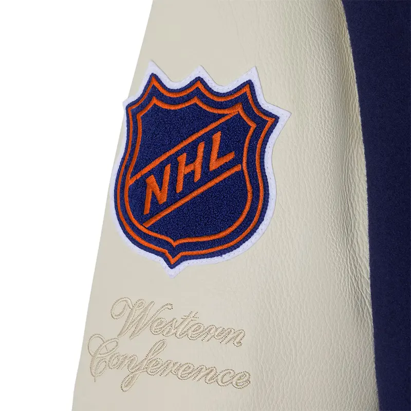 Mens Edmonton Oilers x OVO Varsity Jacket - Image 4