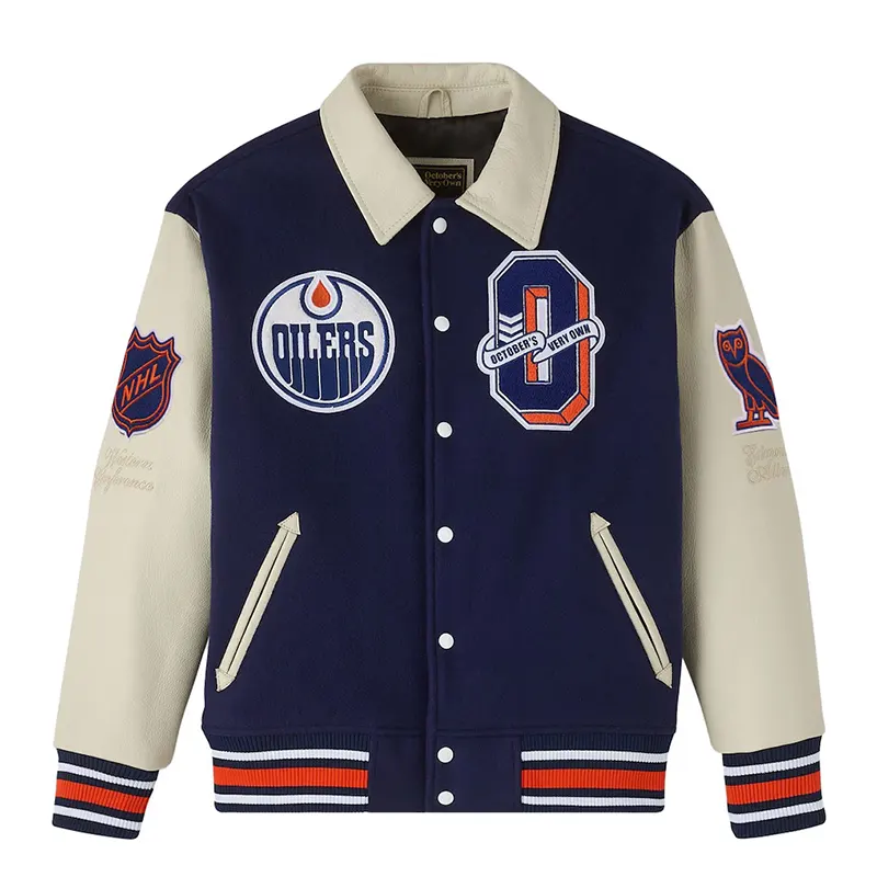 Mens Edmonton Oilers x OVO Varsity Jacket