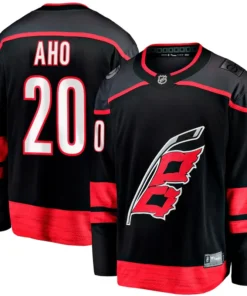 Mens Fanatics Sebastian Aho Black Carolina Hurricanes Home Breakaway Jersey