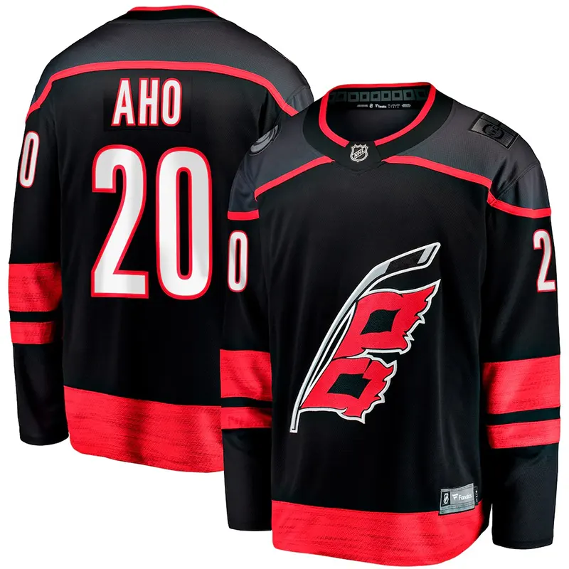 Mens Fanatics Sebastian Aho Black Carolina Hurricanes Home Breakaway Jersey